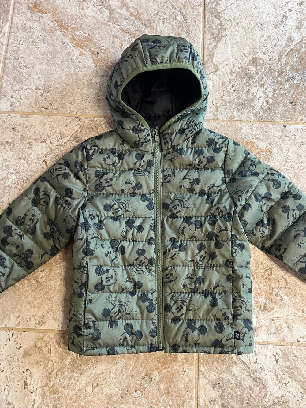 Disney Boys (5)Baby Gap dark green cold central water-resistant puffer jacket